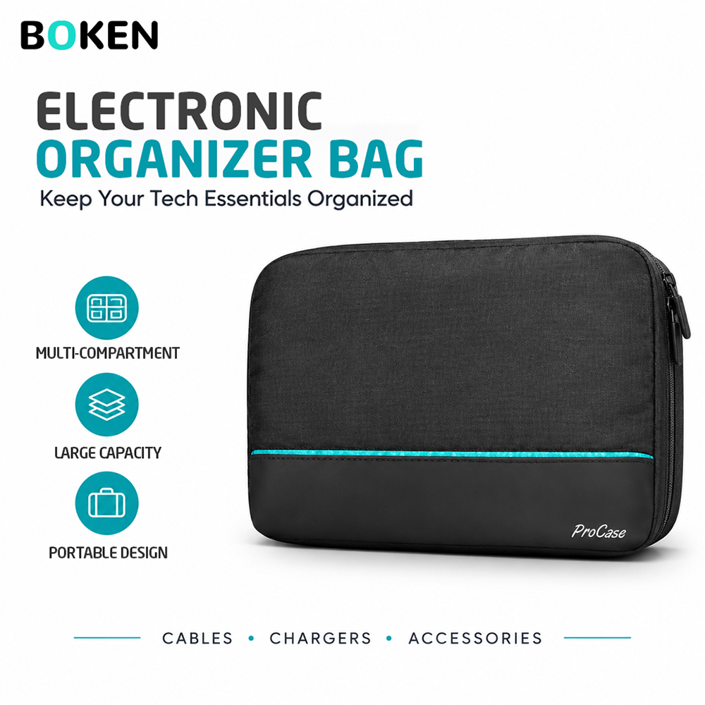 Tech Accessories Travel Organizer Pouch - 여행용 기기 정리 가방, 전자 제품